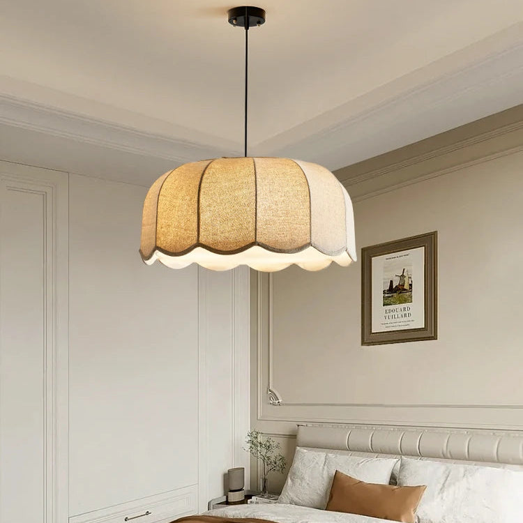 Japanese Floral Fabric Ceiling Light