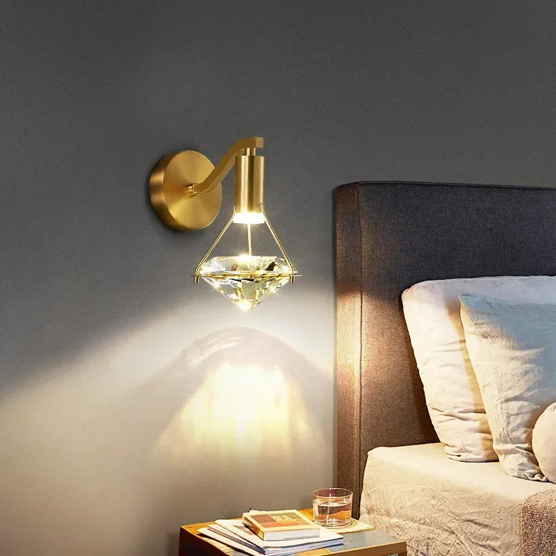 Crystal Diamond Shaped Wall Lamp