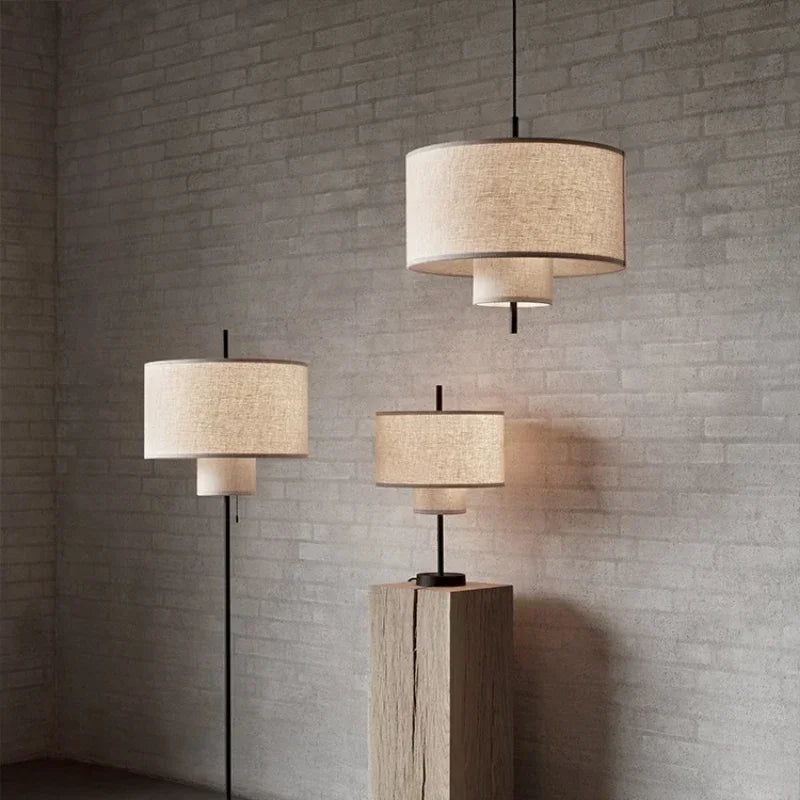 Large Japanese Fabric Wabi Sabi Chandelier