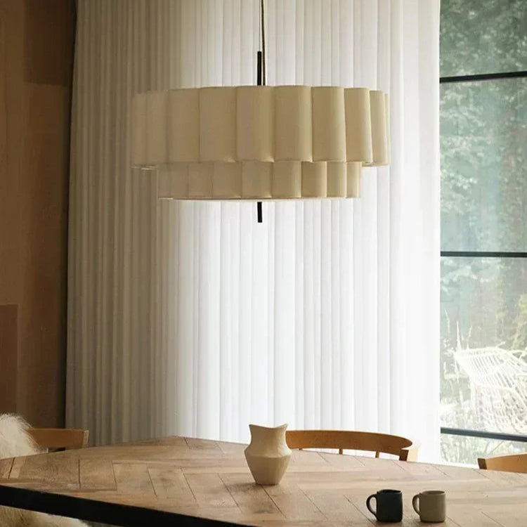 Japanese Natural Fabric Wabi Sabi Chandelier