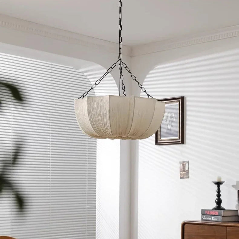 Japanese Wabi Sabi U Shape Fabric Chandelier
