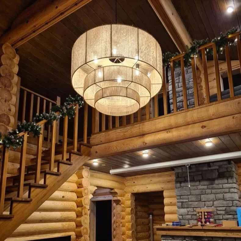 Hemp Rope Wabi Sabi Style Chandelier