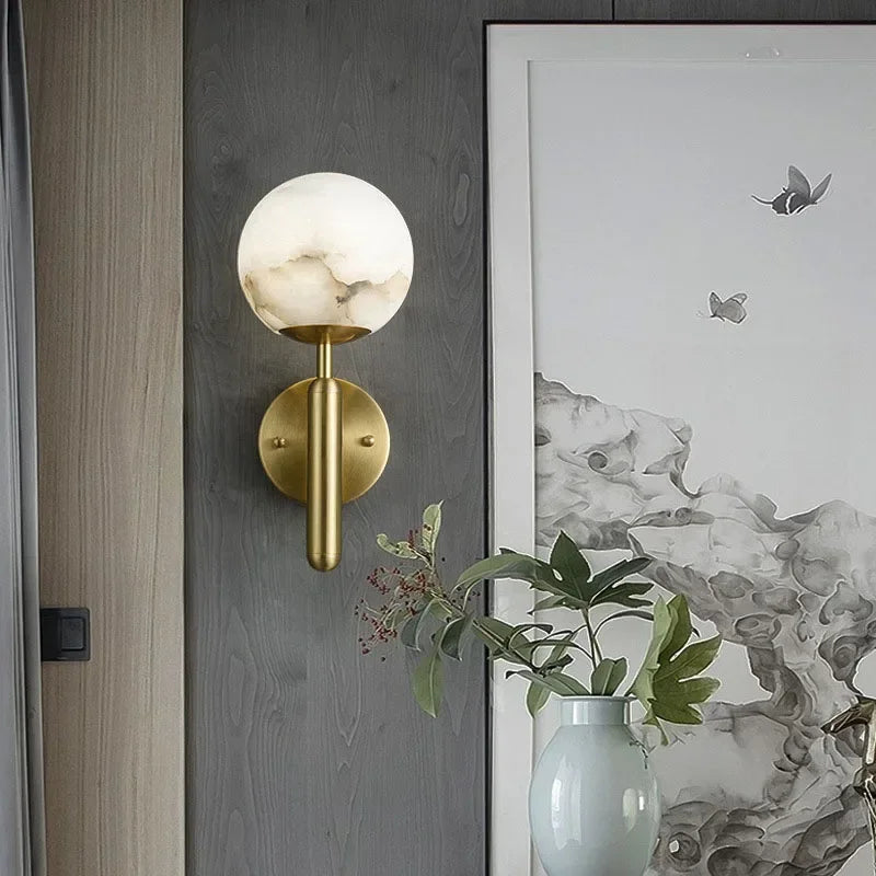 Gold Marble Ball Wall Lamp