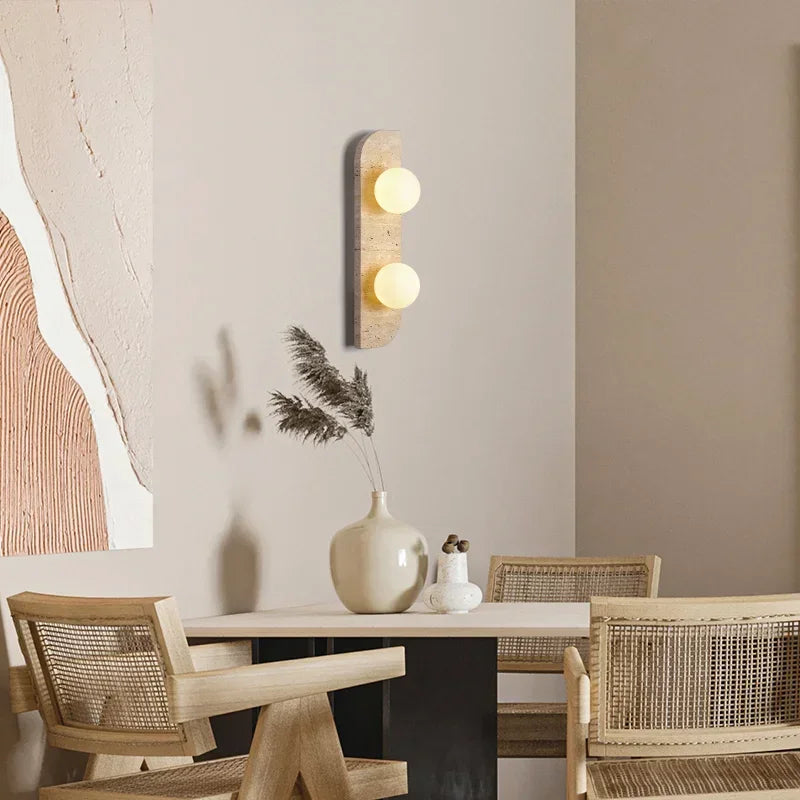Natural Stone Multi-Ball Wall Lamp