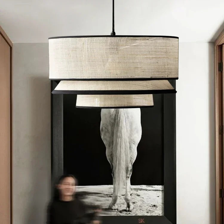 Beige Handmade Japandi Wabi Sabi Chandelier