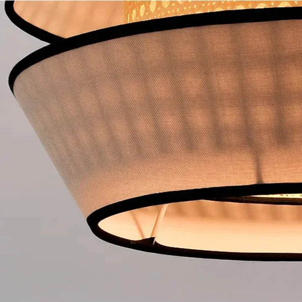 Modern Wabi Sabi Double Layer Fabric Chandelier