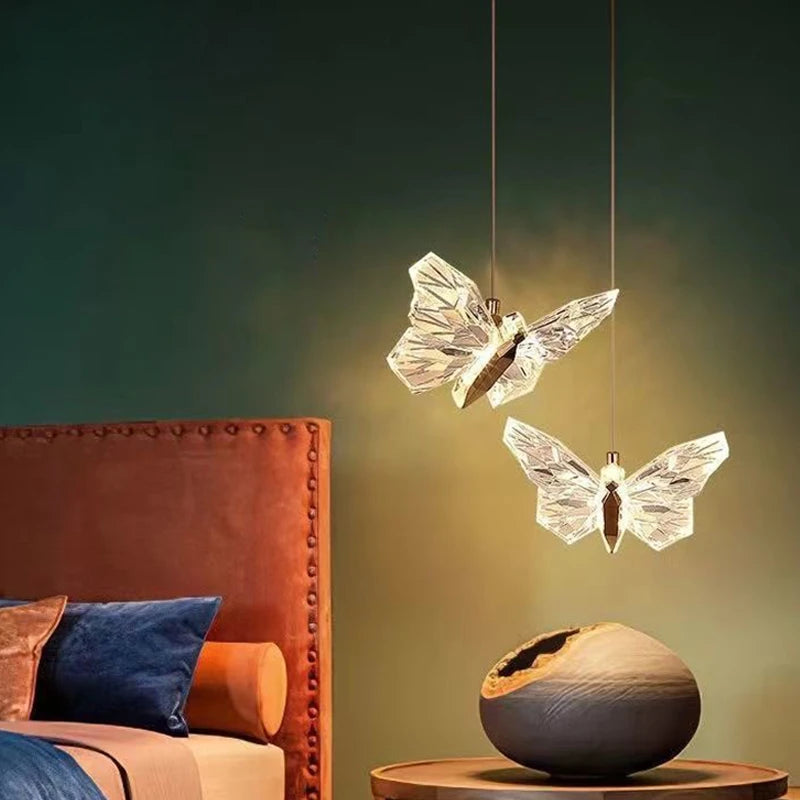 Crystal Butterfly Ceiling Lamp