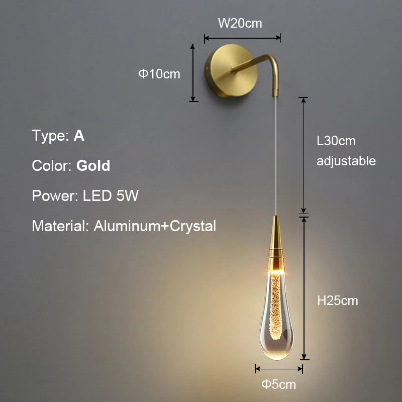 Modern Crystal Glass Wall Light