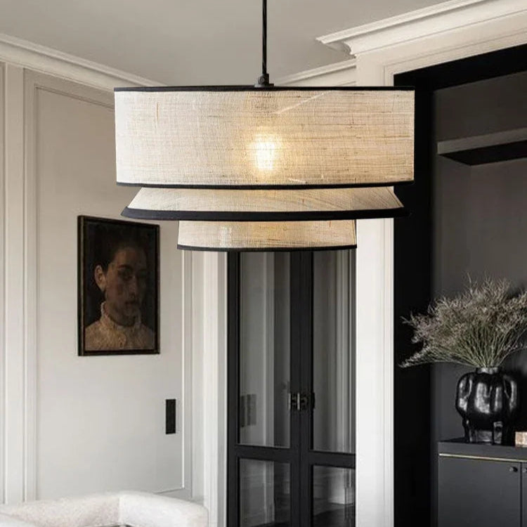 Beige Handmade Japandi Wabi Sabi Chandelier