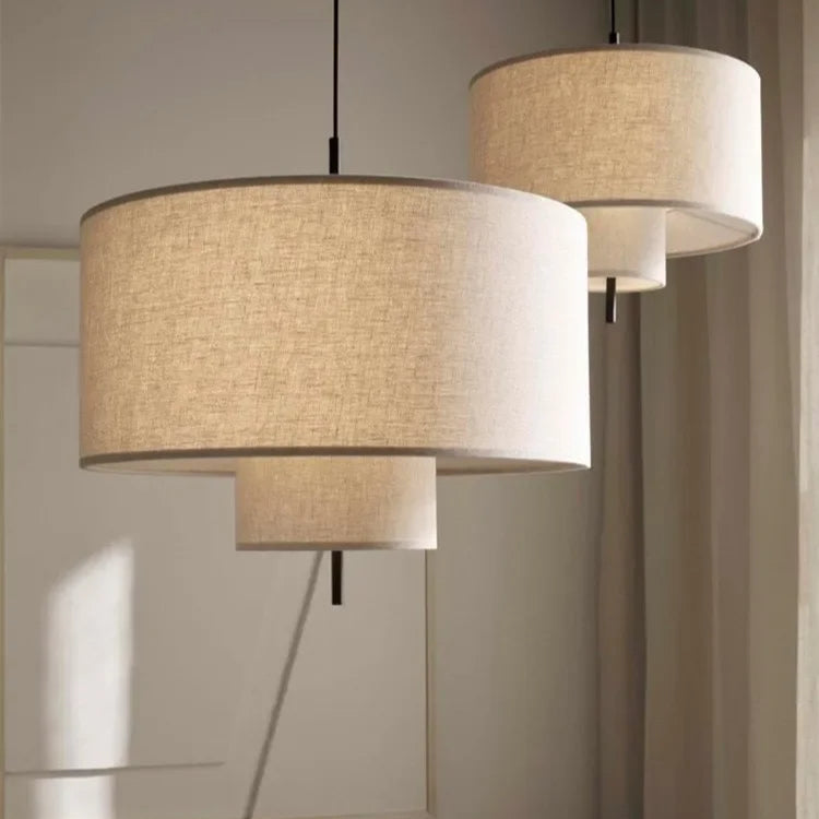 Large Japanese Fabric Wabi Sabi Chandelier