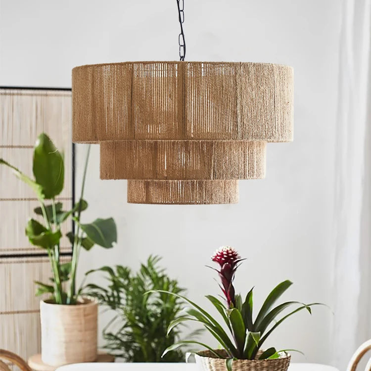 Hemp Rope Wabi Sabi Style Chandelier