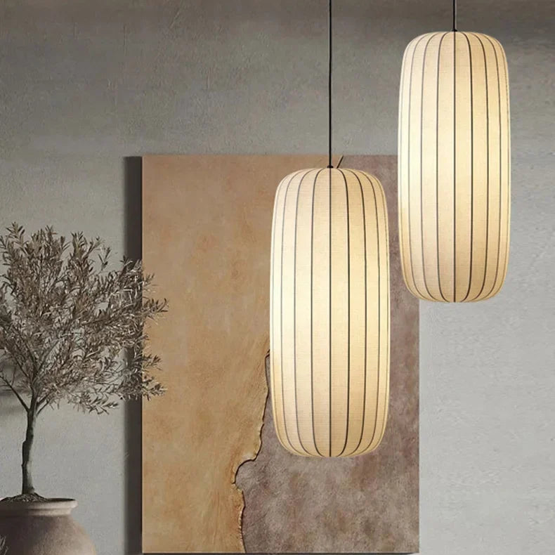 Traditional Wabi Sabi Silk Japanese Chandeliers