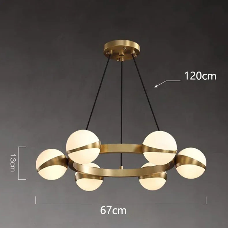 Crystal Ball Gold Chandelier