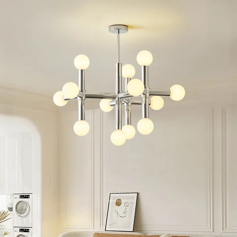 Nordic Chrome Glass Ball Ceiling Light