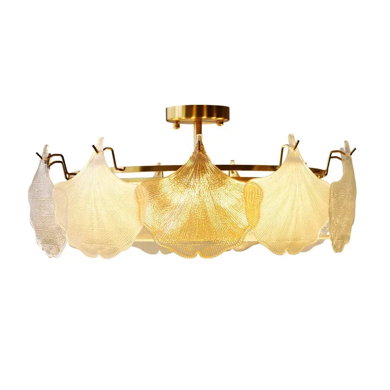 French Glass Shell Creative Chandelier