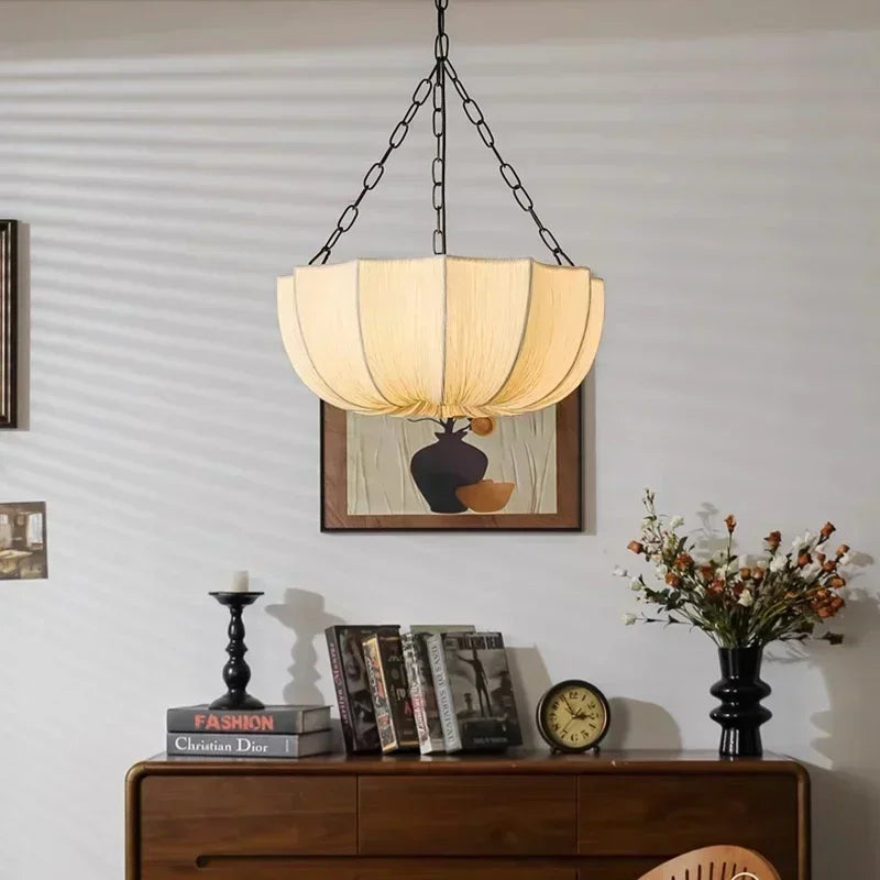 Japanese Wabi Sabi U Shape Fabric Chandelier