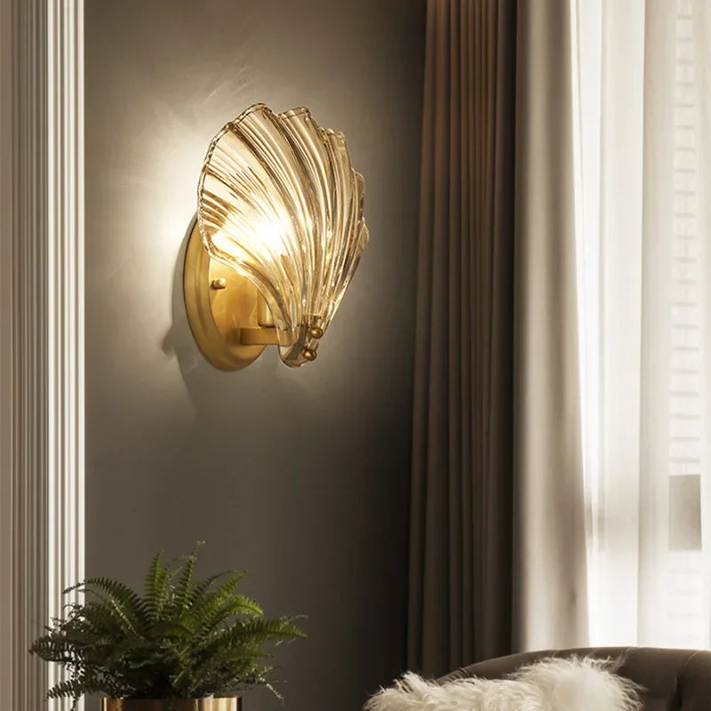 Glass Shell Modern Wall Lamp