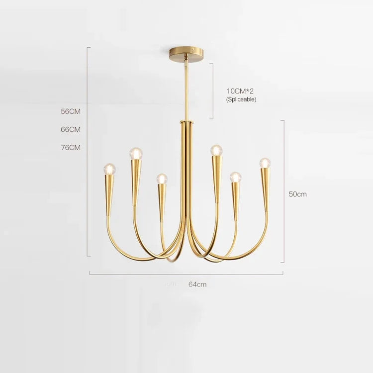 French Nordic Branch Chandelier