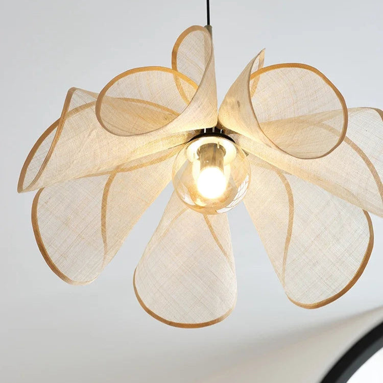 Japanese Wabi Sabi Flower Fabric Chandelier