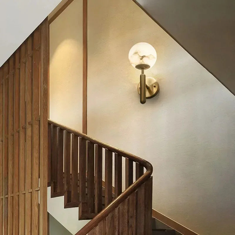 Gold Marble Ball Wall Lamp