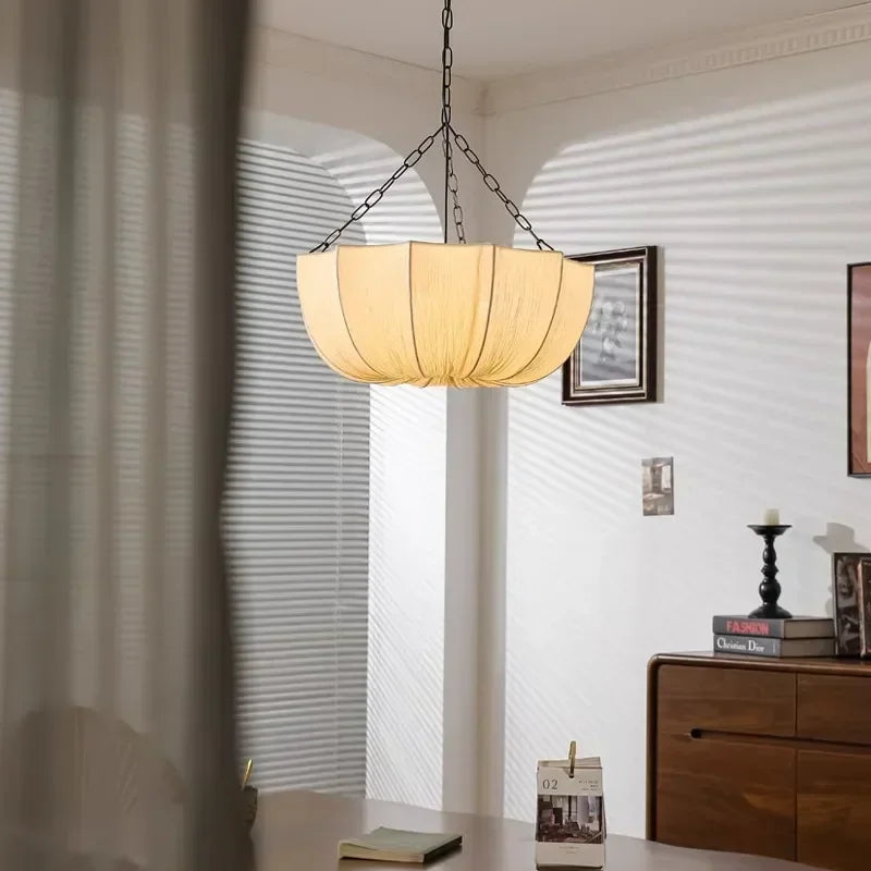 Japanese Wabi Sabi U Shape Fabric Chandelier