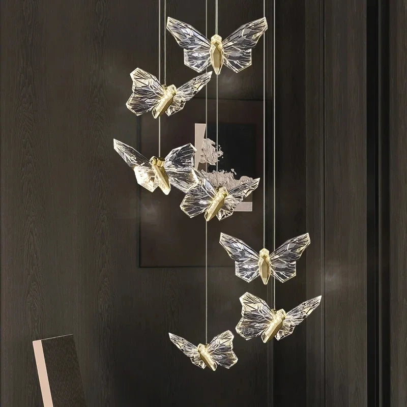 Crystal Butterfly Ceiling Lamp
