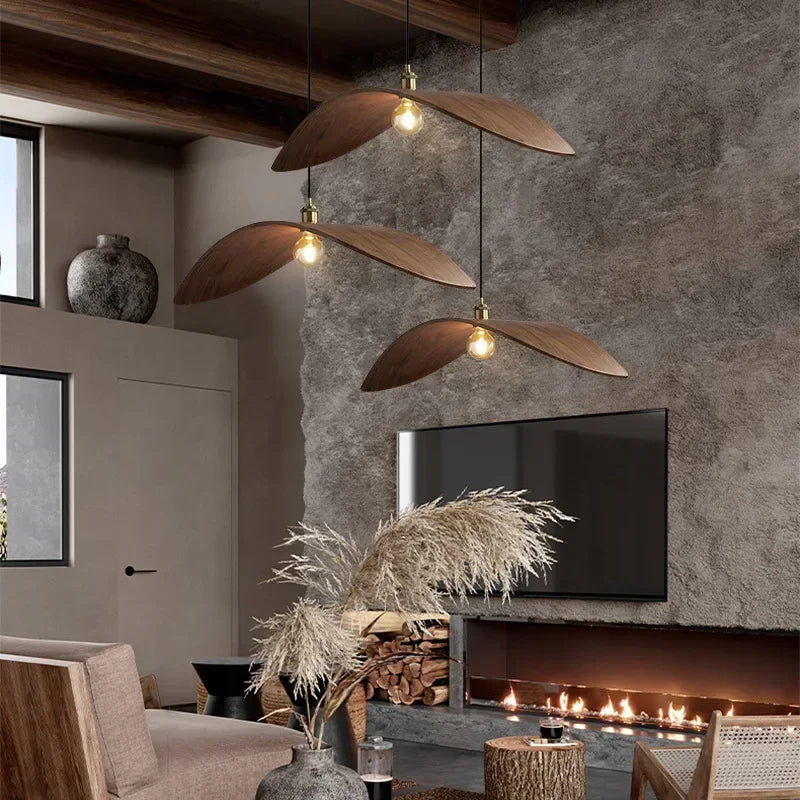 Walnut Wood Japanese Pendant Lamp