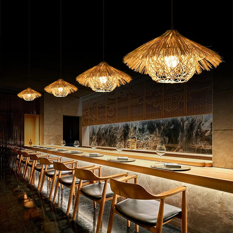 Bamboo Woven Rattan Chandelier