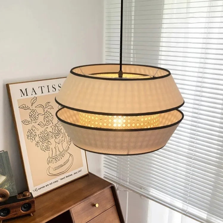 Modern Wabi Sabi Double Layer Fabric Chandelier