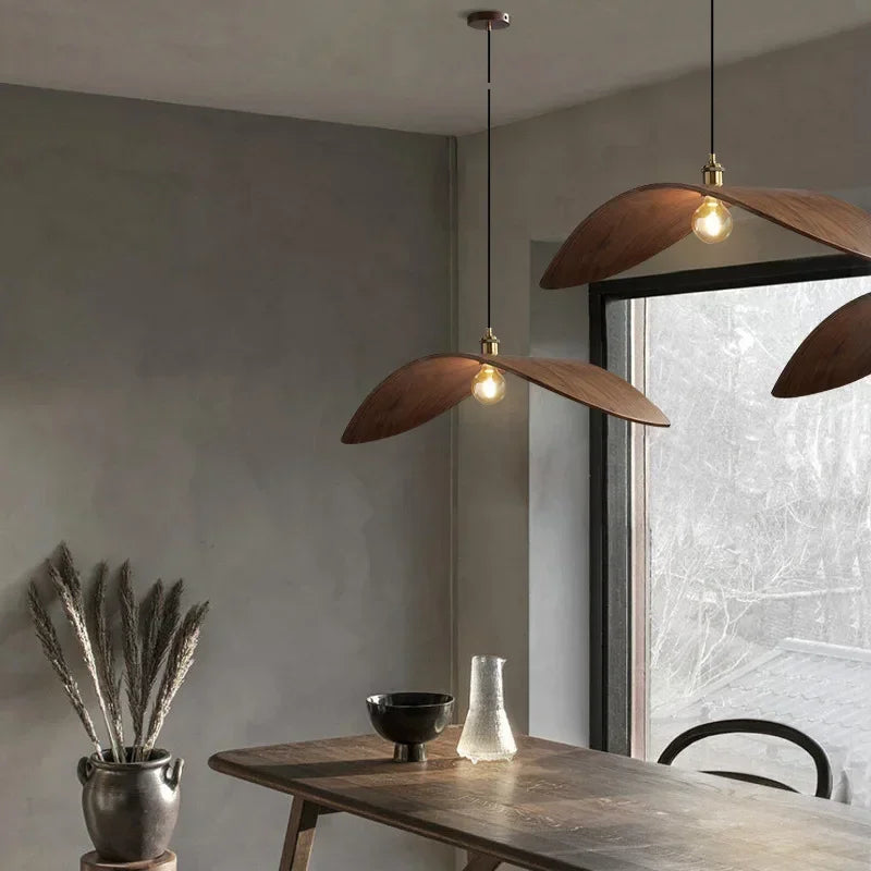 Walnut Wood Japanese Pendant Lamp