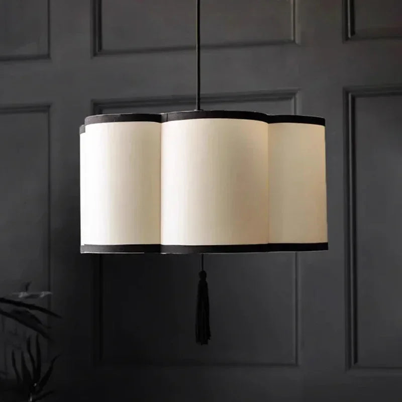Modern Nordic Fabric White & Black Chandelier