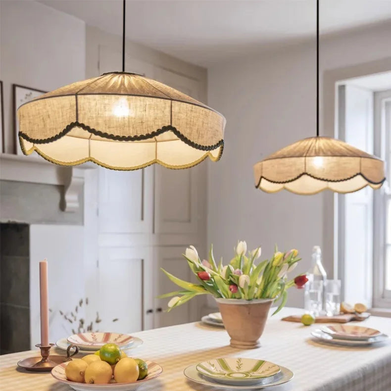 Retro Fabric Wabi Sabi Japanese Ceiling Light