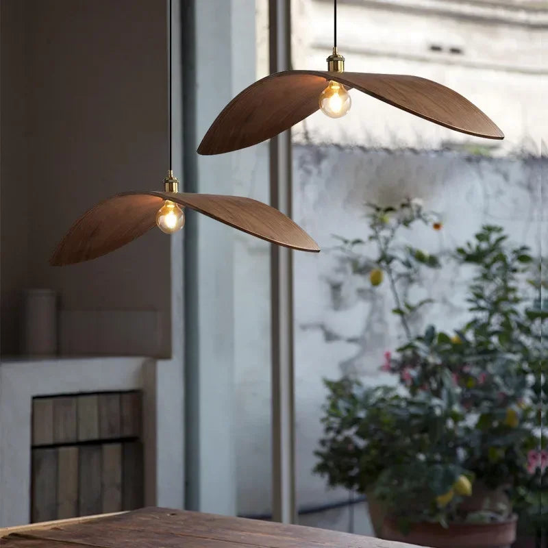 Walnut Wood Japanese Pendant Lamp