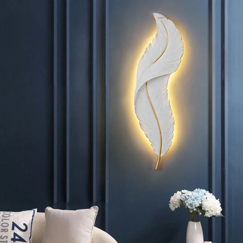 White Feather LED Wall Lamp