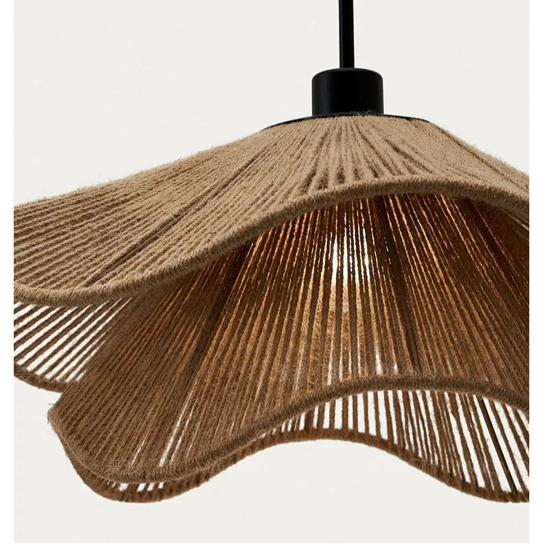 Minimalistic Wabi Sabi Hemp Rope Chandelier