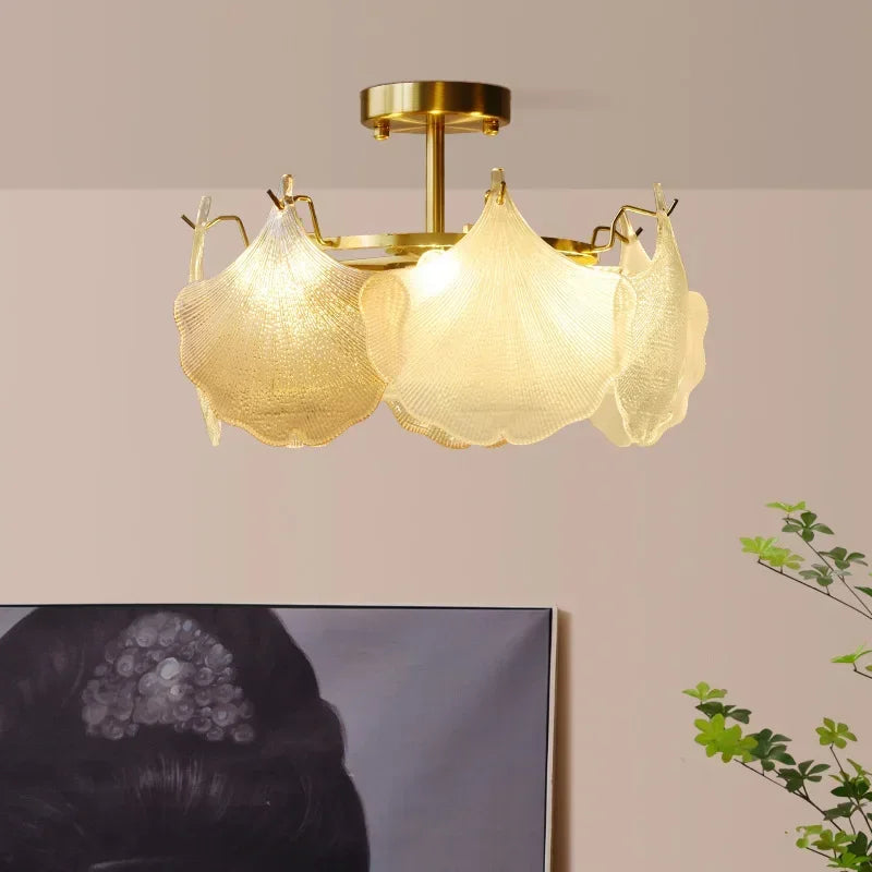 French Glass Shell Creative Chandelier