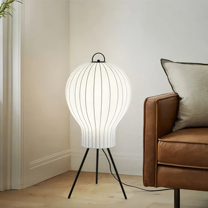 Japanese Wabi Sabi Silk 3 Leg Floor Lamp