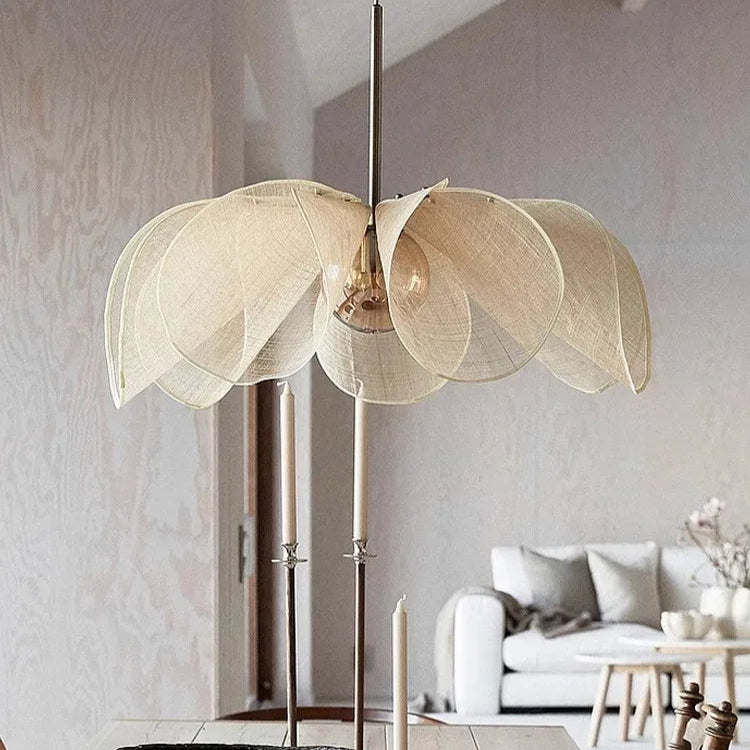 Japanese Wabi Sabi Flower Fabric Chandelier