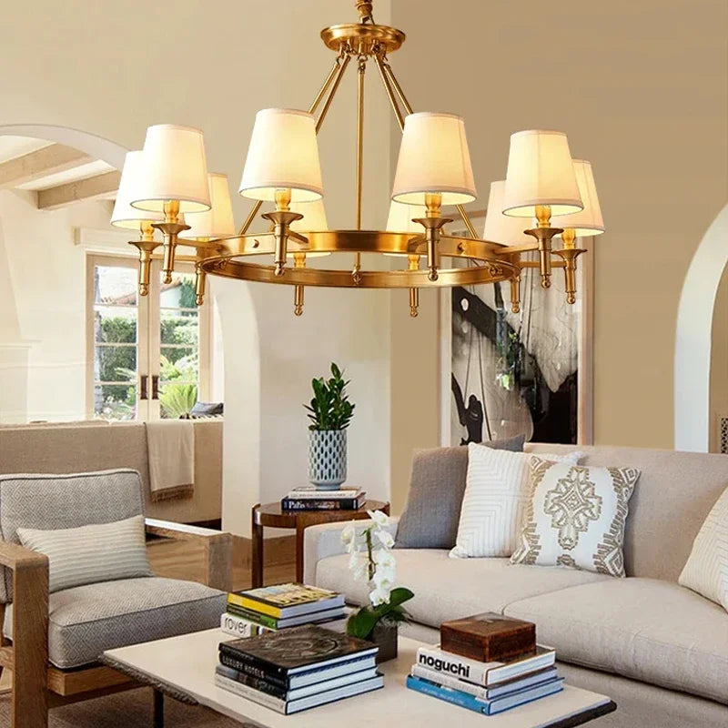 Retro American Gold Chandelier