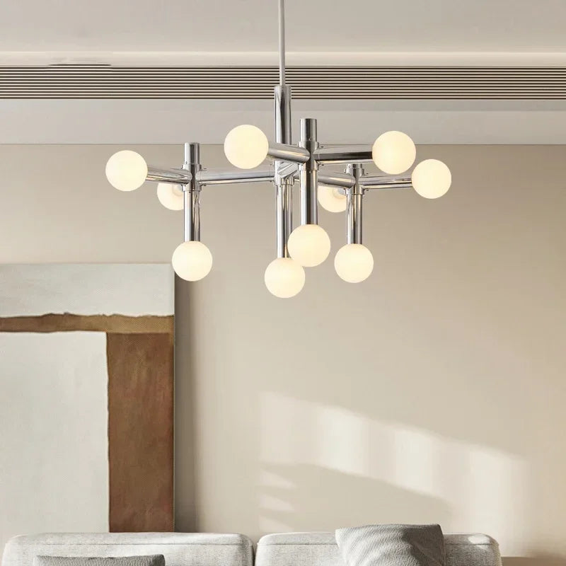 Nordic Chrome Glass Ball Ceiling Light