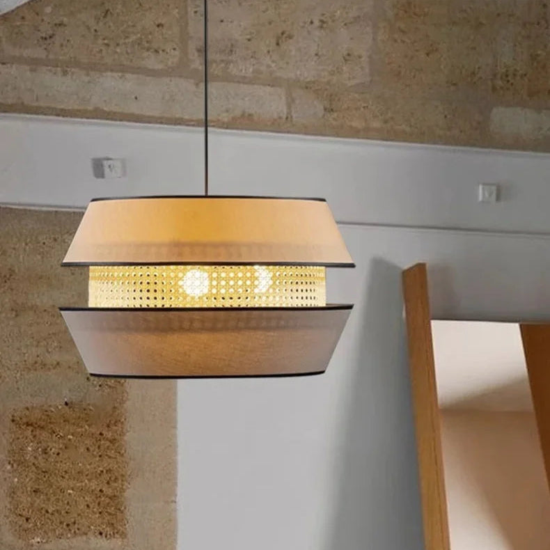 Modern Wabi Sabi Double Layer Fabric Chandelier