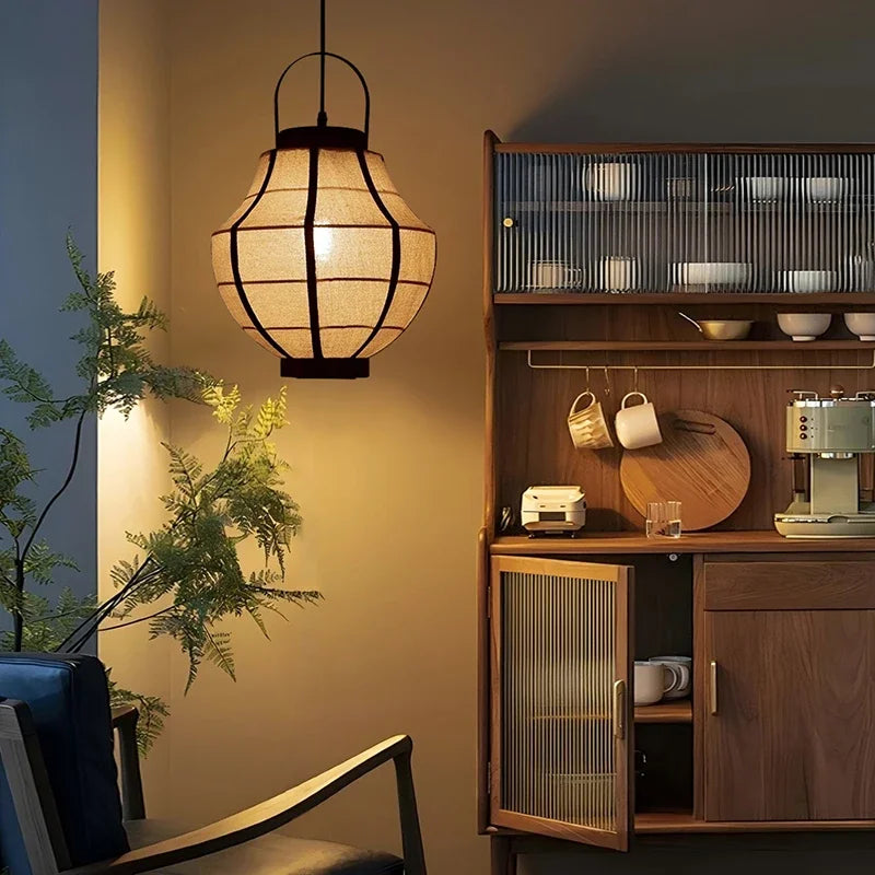 Japanese Wabi Sabi Traditional Ceiling Lantern Light