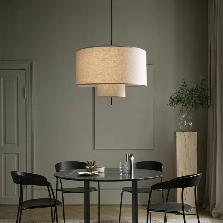Large Japanese Fabric Wabi Sabi Chandelier