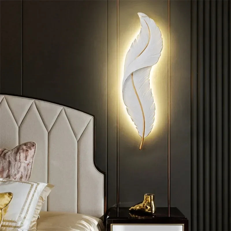 White Feather LED Wall Lamp