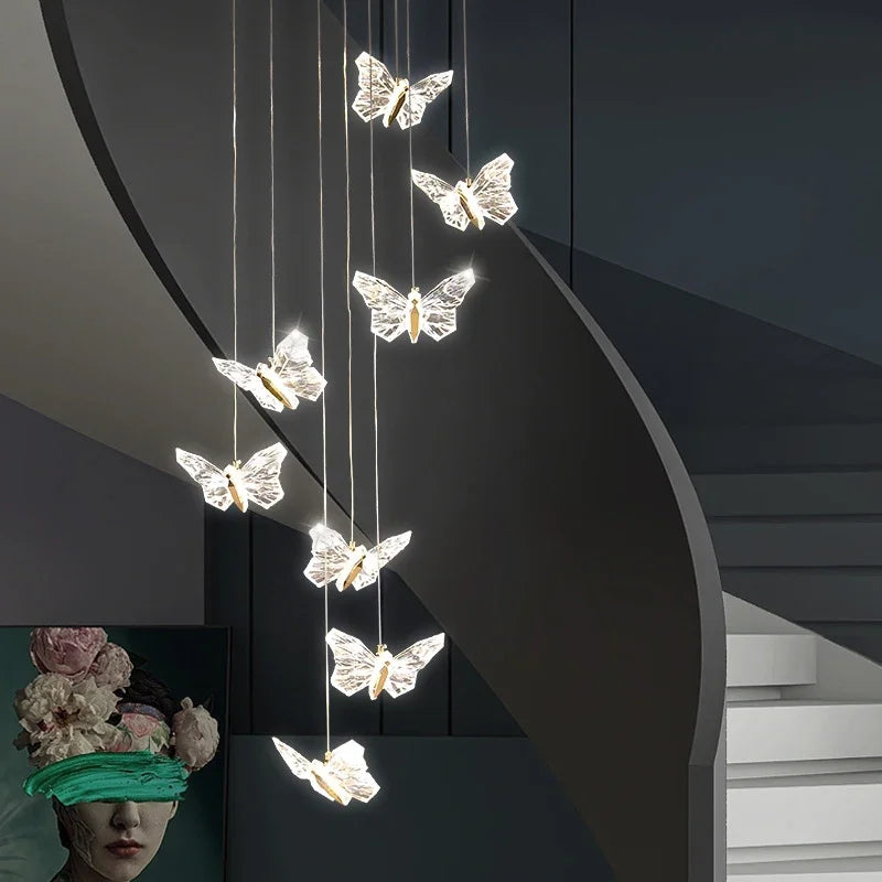 Crystal Butterfly Ceiling Lamp