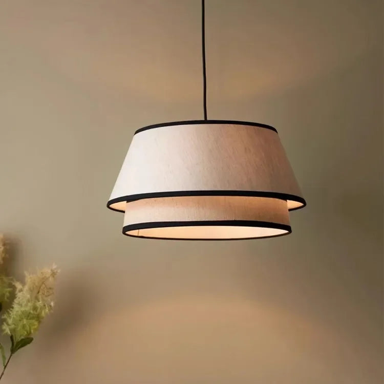 Japanese Traditional Fabric Double Layer Chandelier
