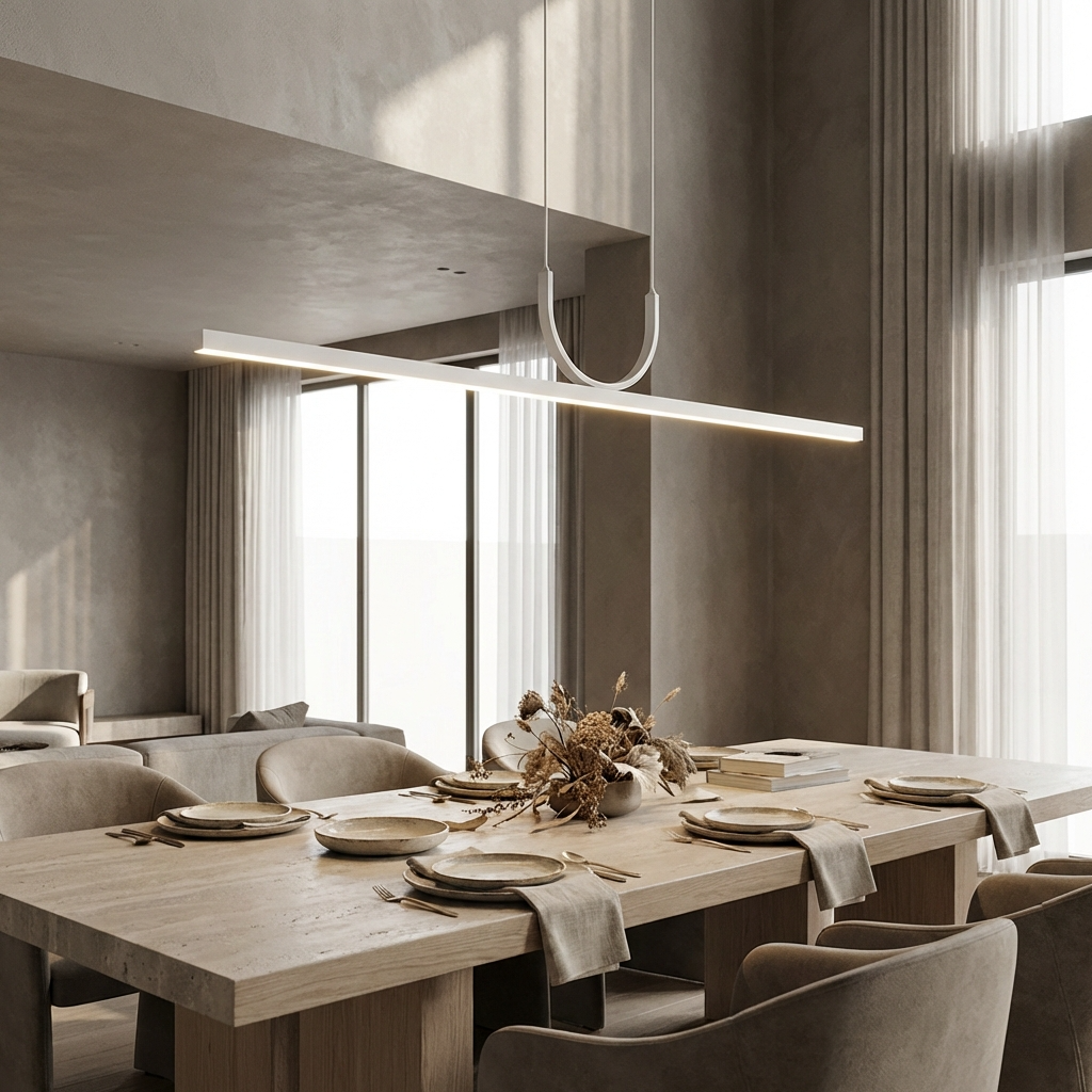Slim Rectangular LED Pendant Light
