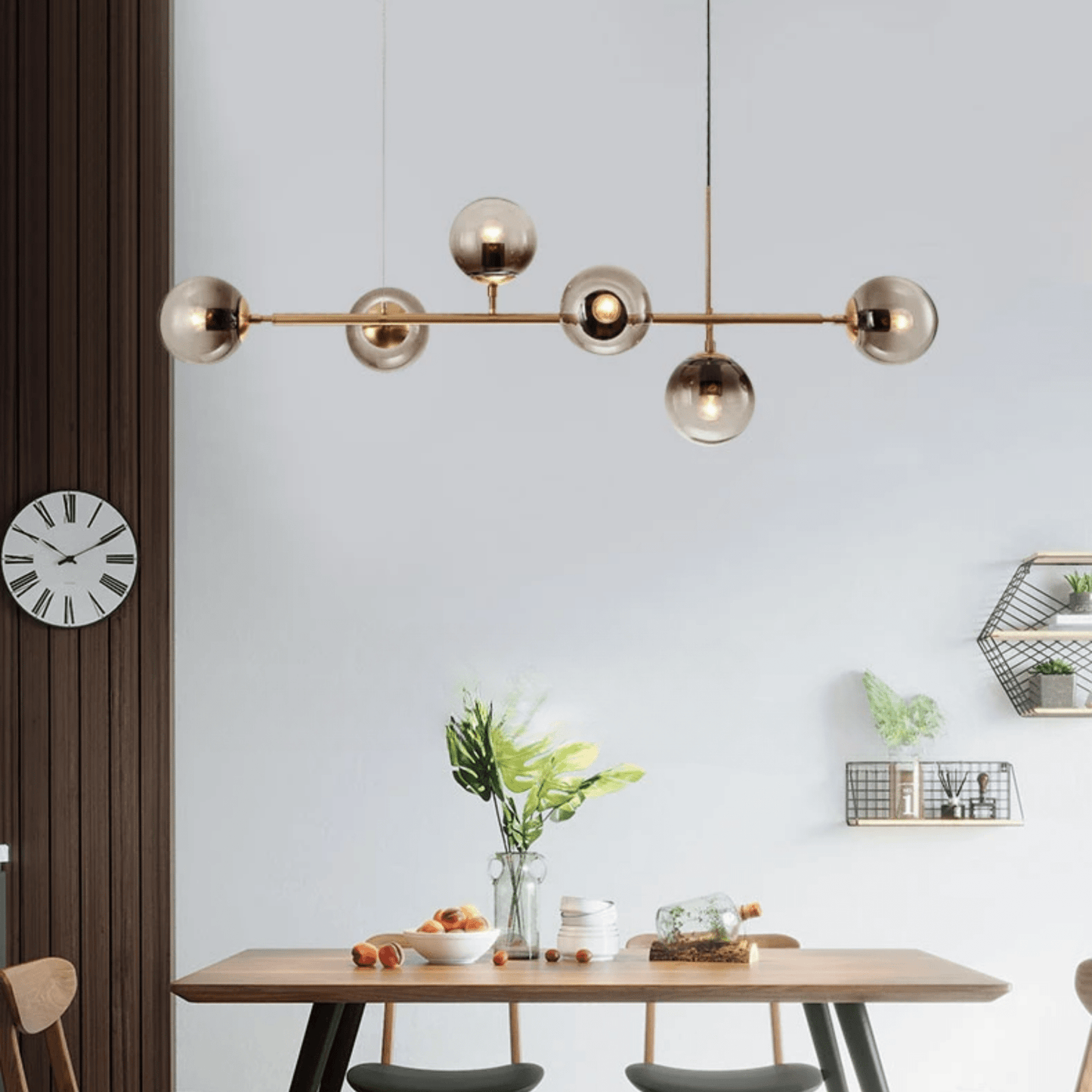 Smoked Or Clear Globe Pendant Light