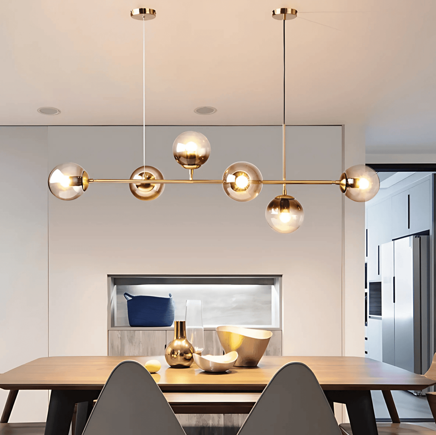 Smoked Or Clear Globe Pendant Light