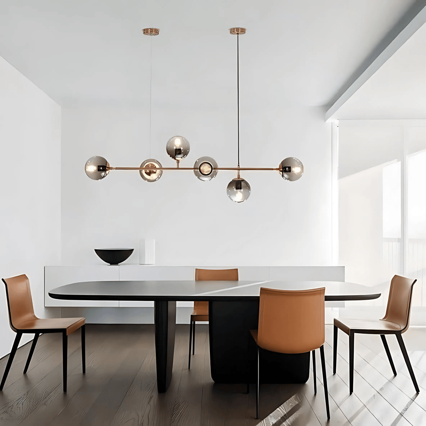 Smoked Or Clear Globe Pendant Light